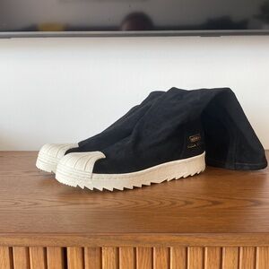Rick Owens x Adidas Superstar Ripple Suede Sneaker Boots